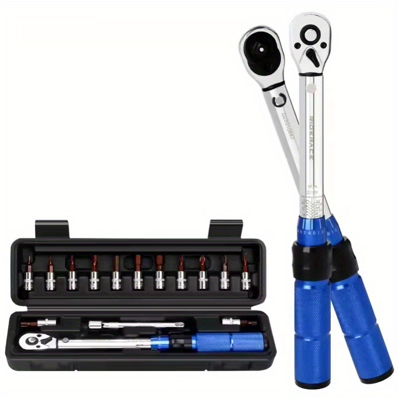 TEMU 16pcss Wrench Set (2-24nm) With Case - Heavy-duty Professional Bicycle Tool Kit, Precision Ratchet Wrenches With Ergonomic Non-slip Handles And