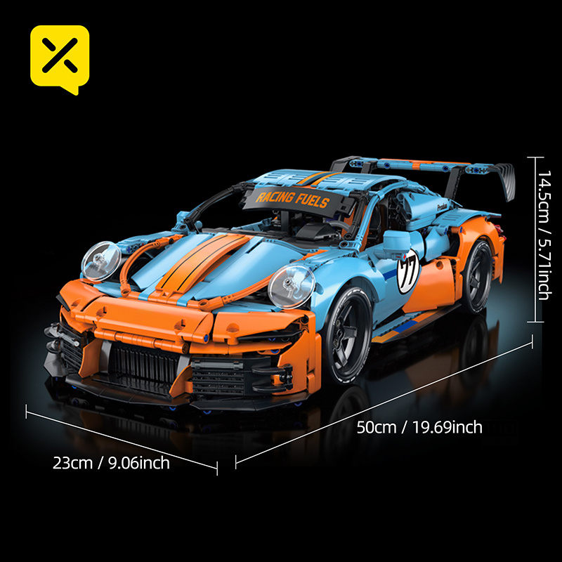 Image of 1:10 Scale 1623pcs Sports Car Building Block Set Assembled Model, And Blue Color Matching, Simple And Easy To Operate, Valentine's Day Easter Ramadan Eid Al-fitr New Year Birthday Party Gift