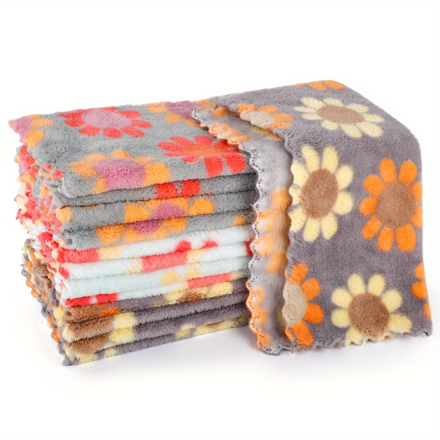 

6-pack Floral Face Towels - Chemical-free, , Quick-dry, - For Types, Ideal For Home Bathroom Use