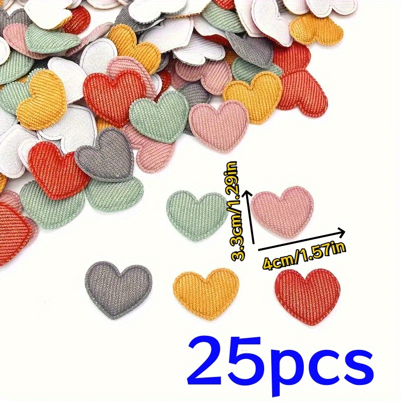 25pcs/lot Embroidered Heart-shaped Patches Iron On Love Heart Stickers Diy Fabric Appliques For Clothes
