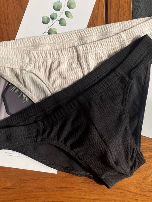 3pcs mens low sexy solid color briefs breathable elastic waistband fit for casual attire everyday underwear vibrant yellow briefs stretchy fabric