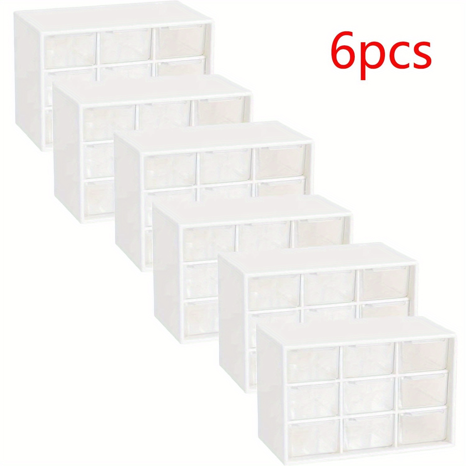 item picture desktop plastic organizer box with 2 4 6 8pcs mini drawer for teachers storage for office supplies and miscellaneous items ideal for hair clips stickers and handmade additions features a stackable design for   and tidiness