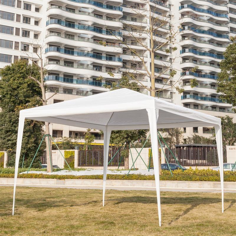 118.11*118.11inch 3-sided outdoor party tent, pergola, convenient awning, beach awning, PE cloth, plastic-sprayed iron pipe, spiral pipe, UV protection, easy to install, suitable for beach, backyard, camping picnic, barbecue, RV lawn, pool rest