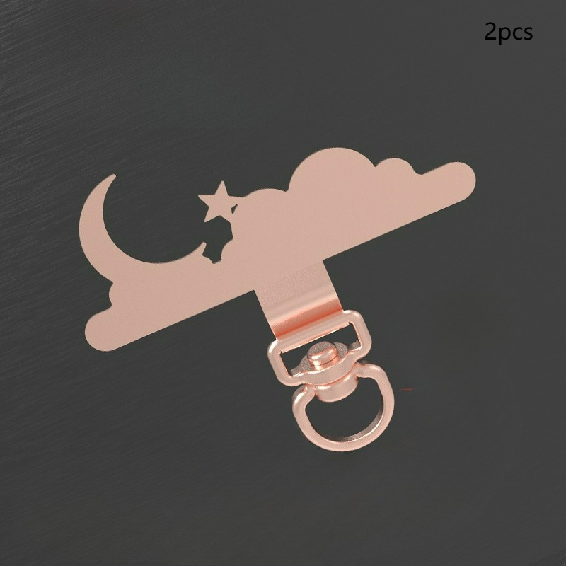 TEMU 2 Creative Hollow Star And Moon Shaped Mobile Phone Clips, Equipped With Rotatable Stainless Steel Connectors, Sturdy And Durable. Lanyard And