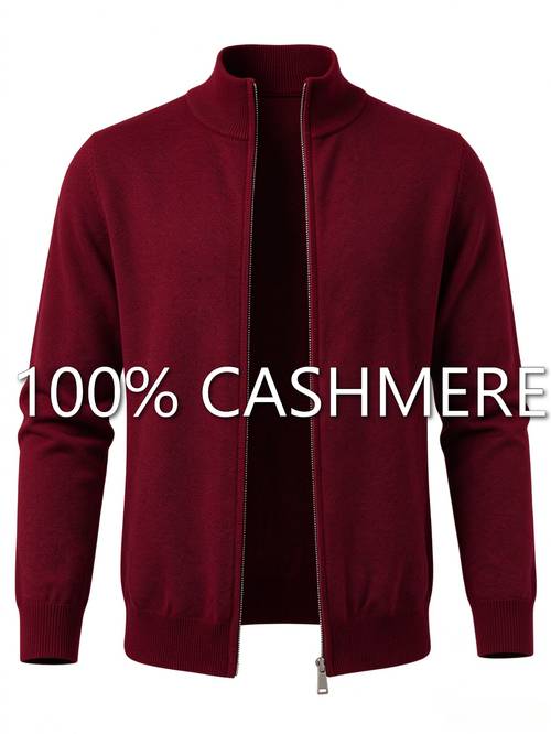 item picture mens casual 100 cashmere stand collar zip up cardigan sweater autumn and winter stand collar solid color mens sweater cardigan korean version fit mens knitted jacket solid and winter jacket a christmas gift for family