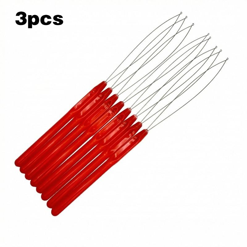TEMU Kit di strumenti per perline da 3 pezzi, infila filo per perline professionale con ergonomico in plastica per microperline, ago a gancio per