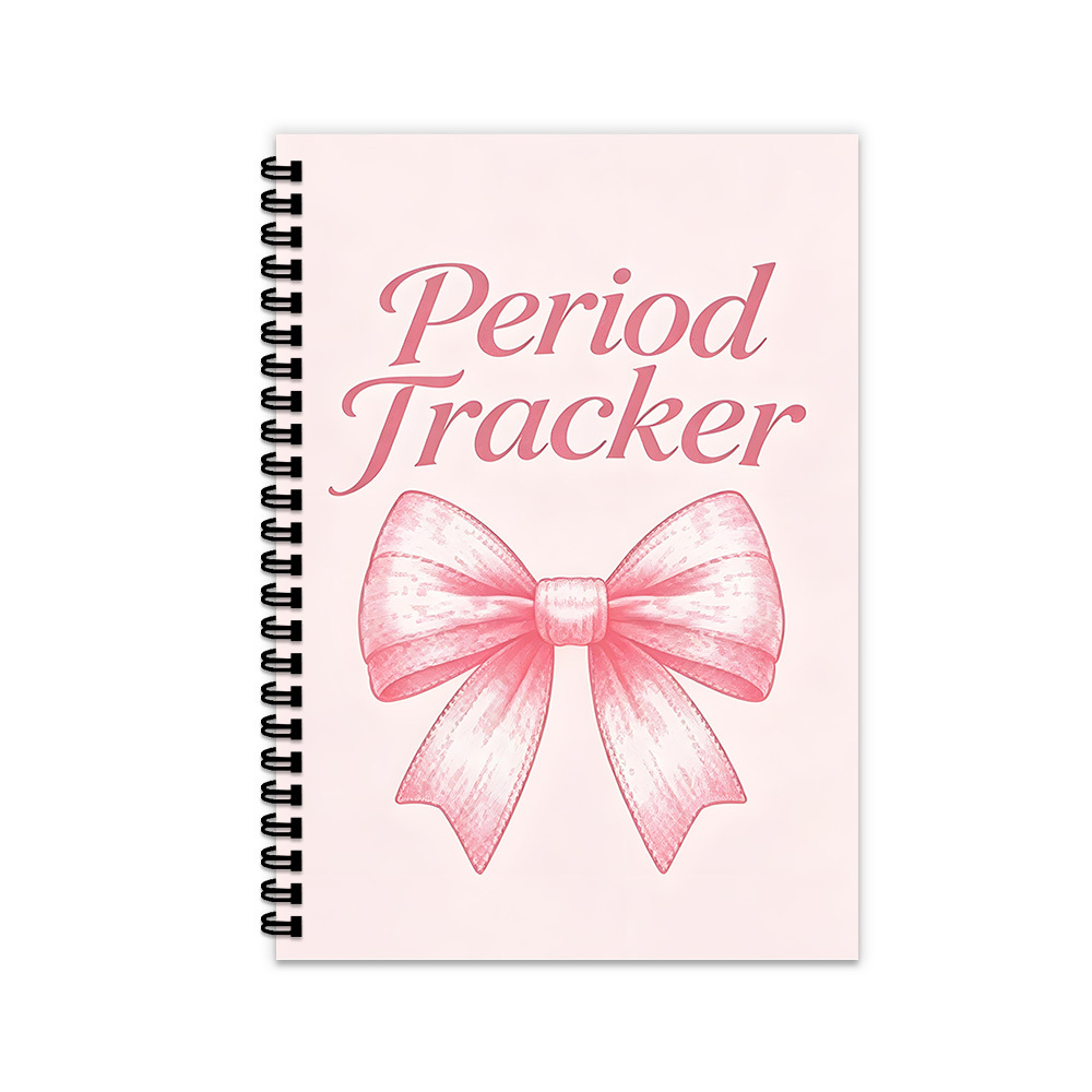 TEMU 1pc Period Notebook, Pink Bow Print Journal, , For Women, Cycle Tracking Fans, Ideal For Menstrual Health Monitoring, Subject Notebooks