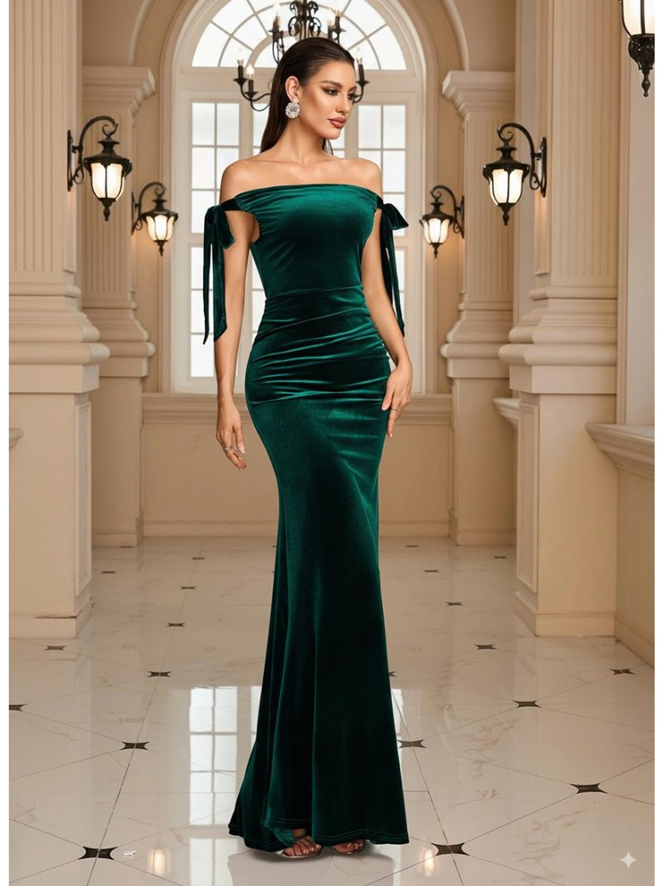 forest green dress Tina Pleated Maxi 32 Waist Primavera Couture 3352 Size 6