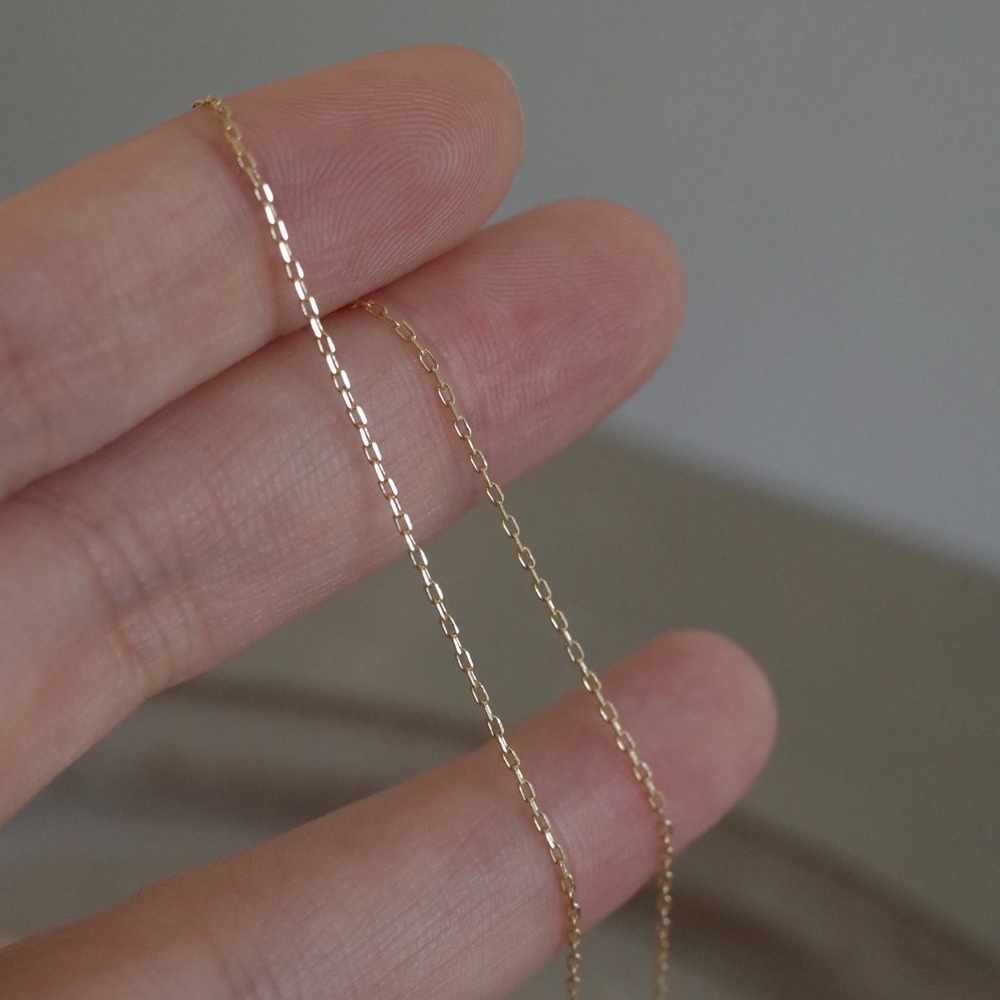 1 Minimalist O-link 316l Stainless Steel 1mm Thin Chain Necklace, Unisex, 18k Golden Plated Non-fading, European And Design Clavicle Necklace, Suitable For Daily Matching Accessories And Gift