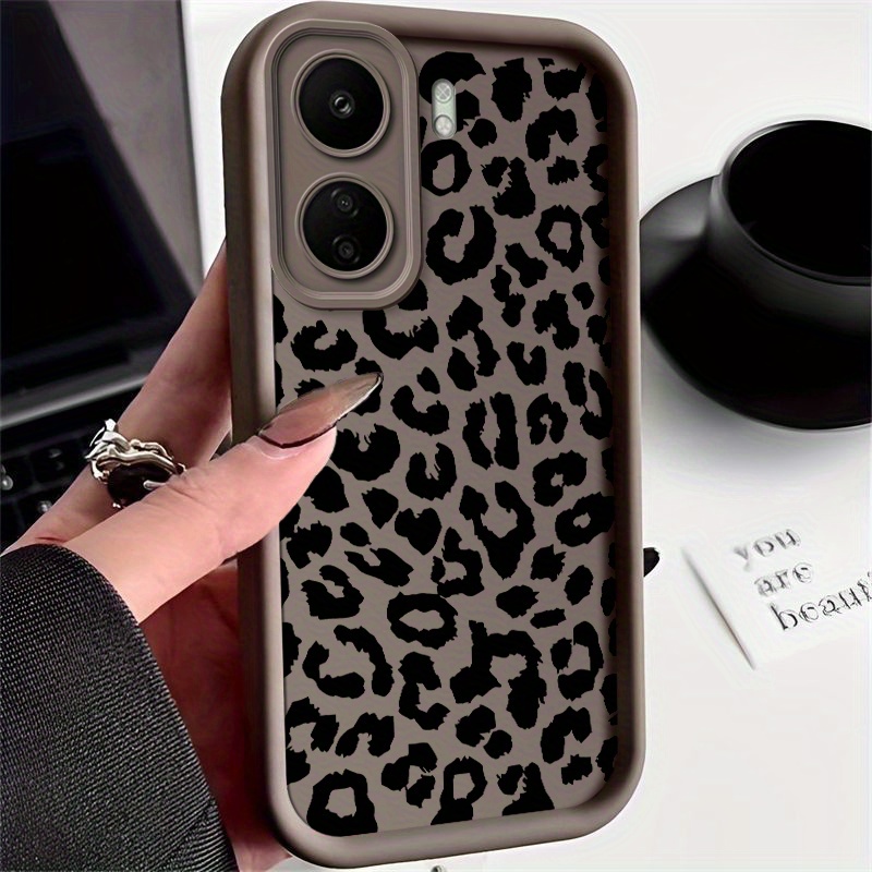 TEMU para Teléfono - Compatible con Xiaomi-Redmi 13C, con Material TPU y Bordes Totalmente , Diseño Elegante con Estampado de Leopardo para Hombres y
