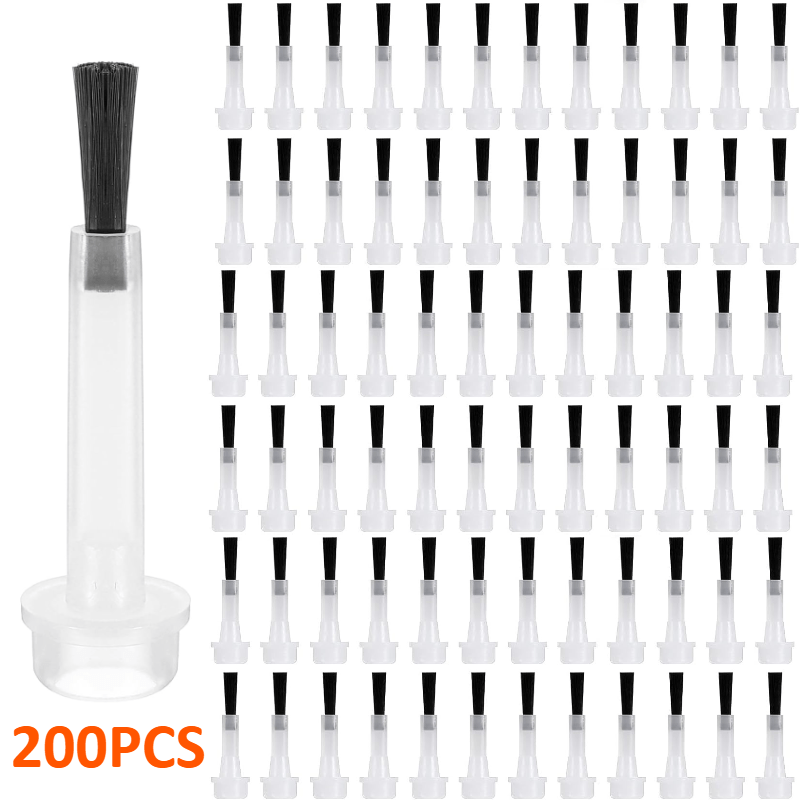 TEMU Set di 200 pennelli da unghie in gel usa e getta: confezione di ricambio per pennelli da unghie, design a setole morbide, per manicure francese,