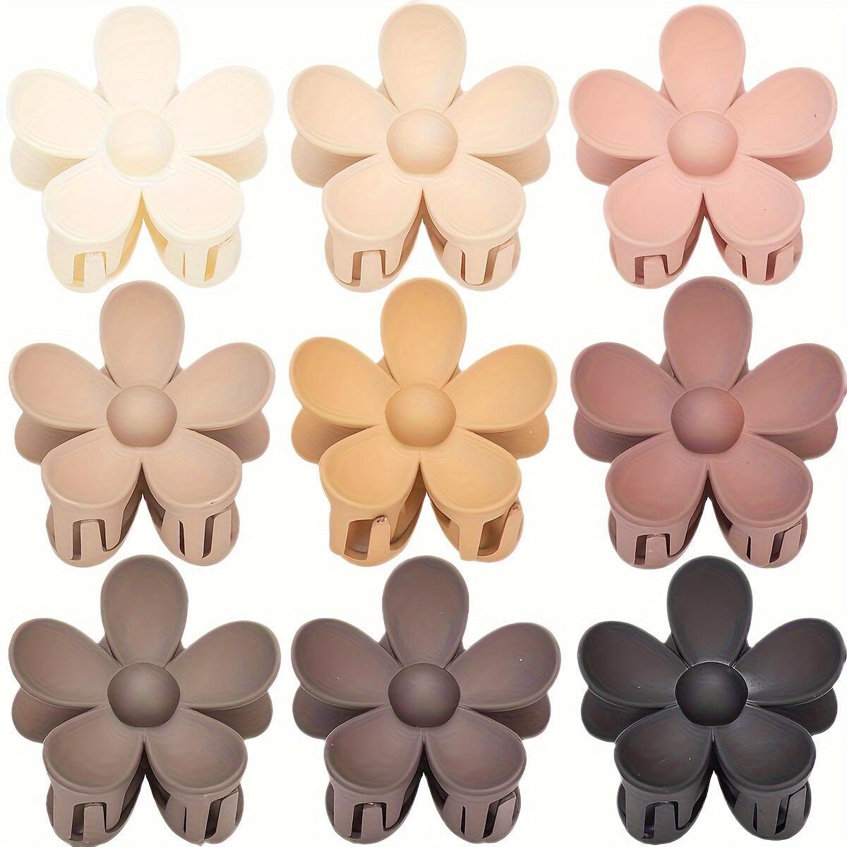 

8pcs/set Flower Shaped Hair Claw Clips, Non-slip Matte Large Hair Clips For Women