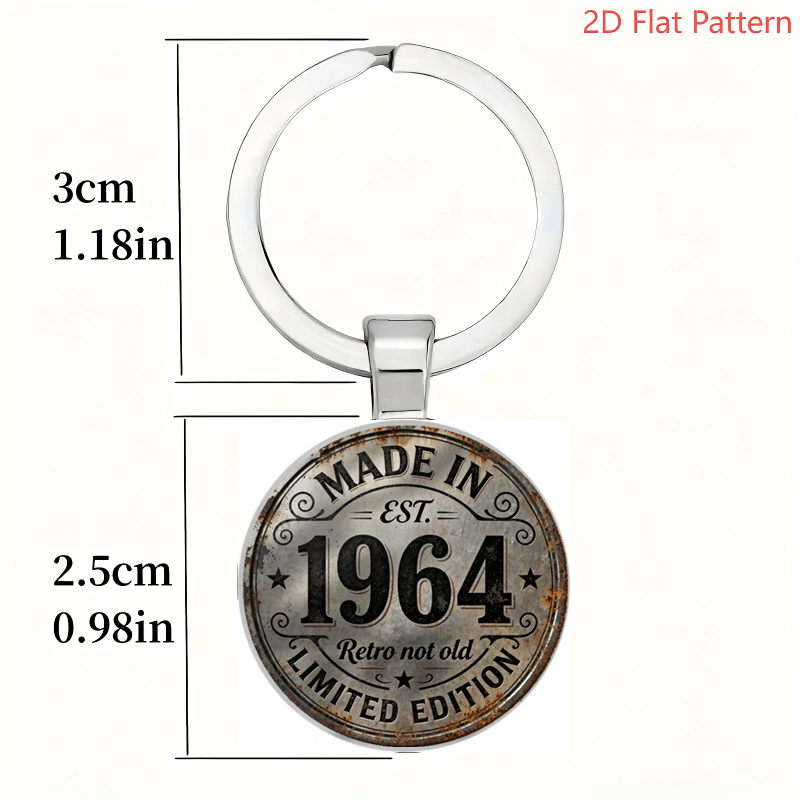 item picture 1pc 2d flaqt 1964 alloy key chain   for friends thanksgiving fathers day teachers day mothers day alloy key chain   for friends thanksgiving fathers day teachers day mothers day