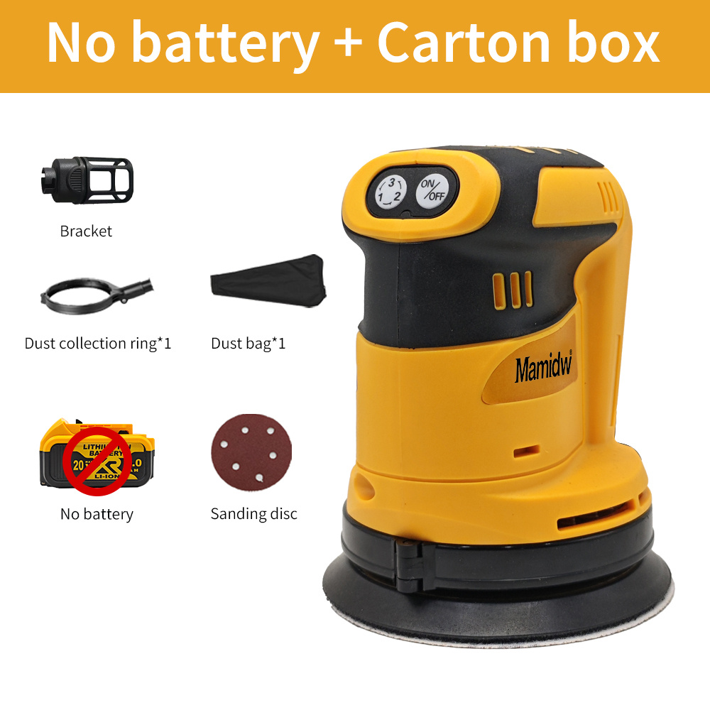 Image of Mamidw Lithium Sander For 20v Battery ( Tool No Battery), 11000 Rpm Speed, 125mm Grinding Disc Diameter, Dust-resistant Design, Self-sealing Dust Bag Minimizes Airborne Dust For A Cleaner Workshop