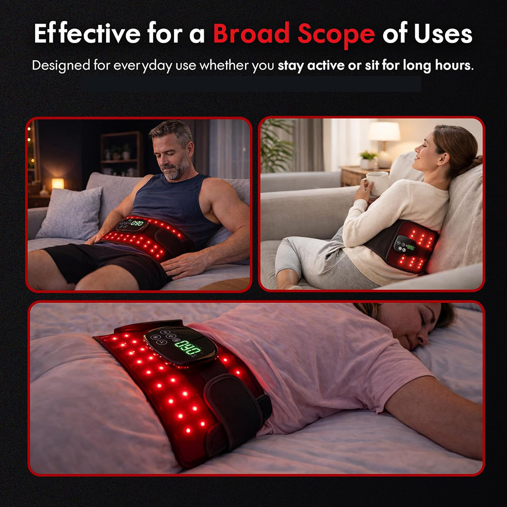 Red Light for Body Massager Belt with Vibration Massage, Cordless Heating Light with 2 Long Wraps, Red Light Belt Wrap for Back Shoulder - Image 7