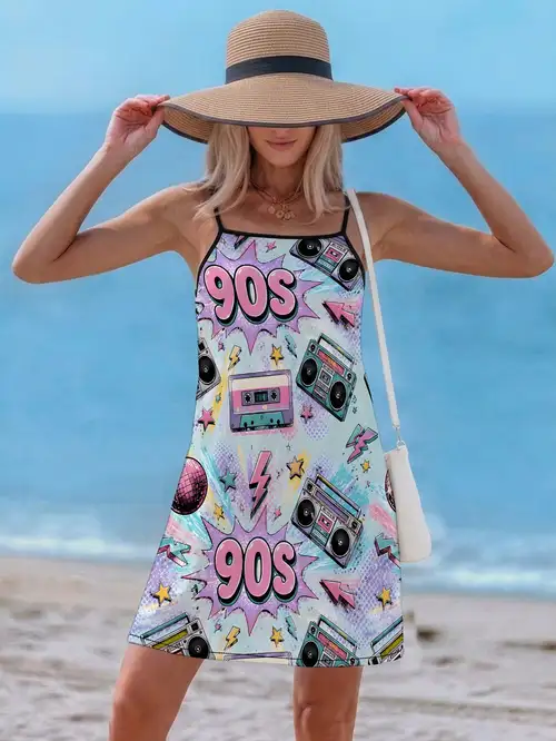 summer dress 90s Vintage 90s 1990s Flower Mini Summer Dress - California Concepts