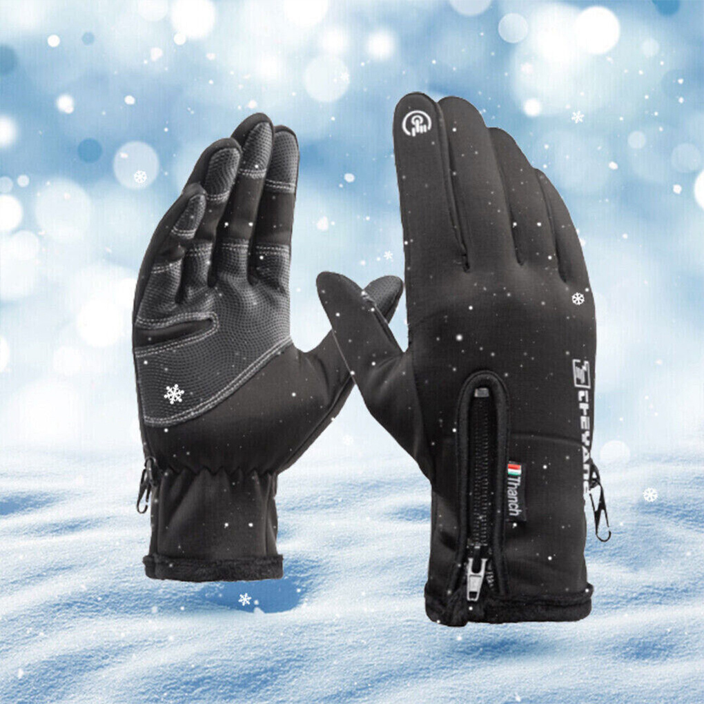 

Usb Touchscreen Gloves For Winter Cycling - Waterproof, Windproof, With 5-second Heating, Zipper Closure, Design, Indicator, Ideal For Outdoor Activities, Winter Accessories