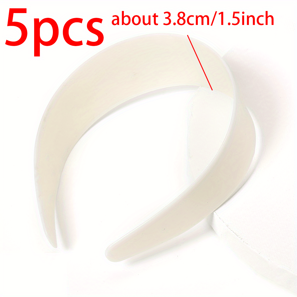 TEMU Set da 5 pezzi di cerchietti e per capelli da donna in plastica, stile minimalista , /, accessori di base per acconciature fai da te, copricapo