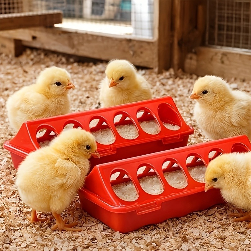 2pcs / Each 12-hole Poultry Feeder, 8-inch Plastic Chick Feeder, Leak-proof Feeder, Suitable For Chicks And Quails