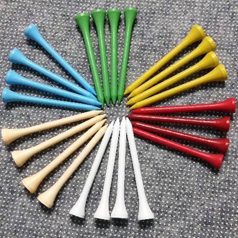 Golftees Mit Gummiauflage | 50 Stück Bunte Tees | Robuste Kunststoff-Ausführung