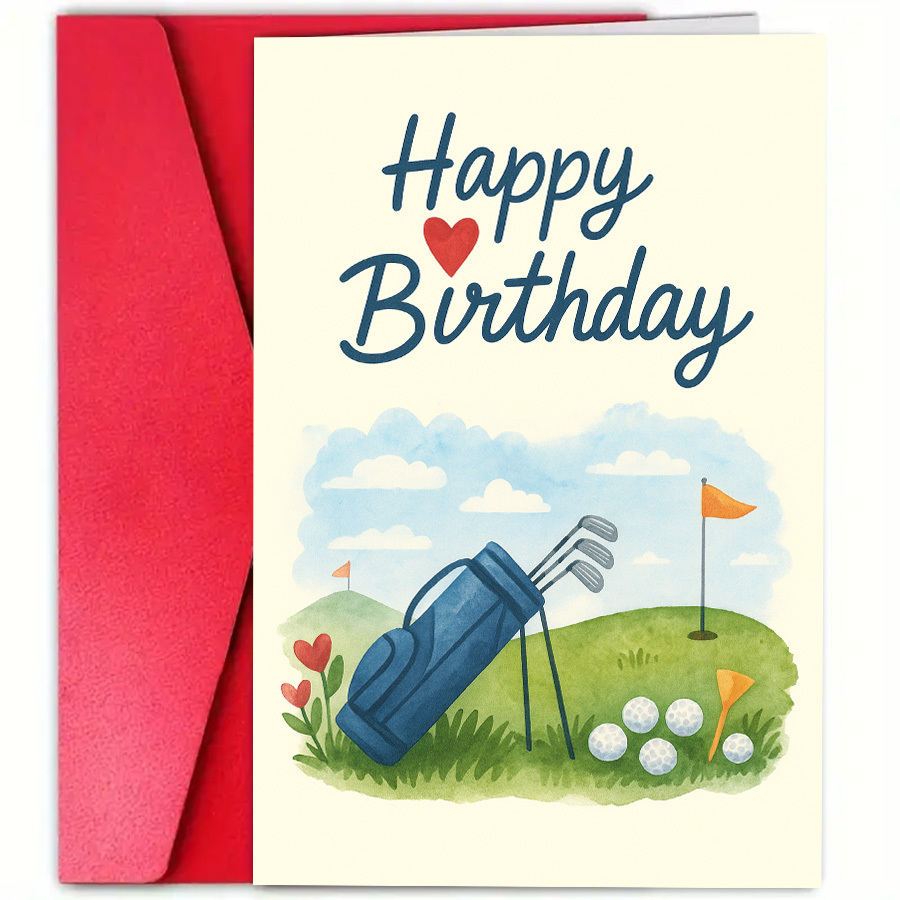 item picture a single golf themed birthday card   perfect   love golf and sports making it an   for celebrating birthdays with a   for   and coworkers