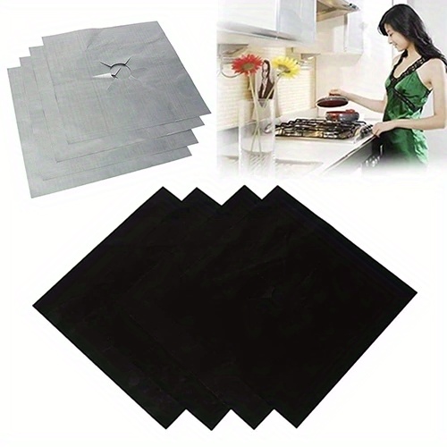 2 4 pack fiberglass stove top protector covers non stick reusable waterproof smooth easy to   no electricity needed kitchen gas stove liner mat pad details 0