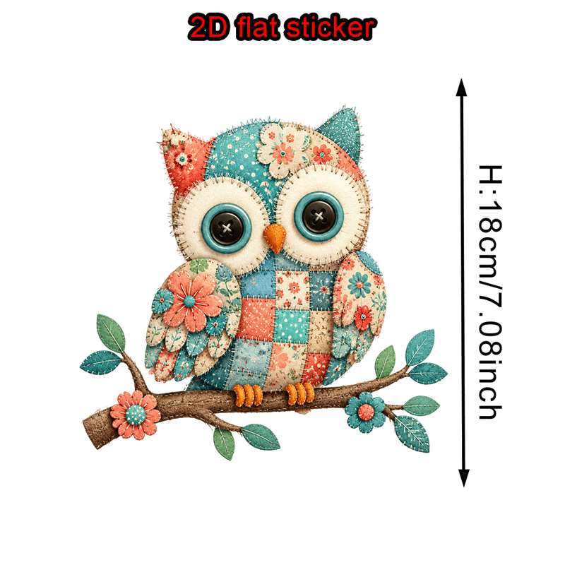 TEMU Cartoon Owl Floral Branch Pattern Iron-on Transfer Sticker, Diy Screen Printing T-shirt Jacket Pillowcase Apparel Heat Transfer Iron-on Decal