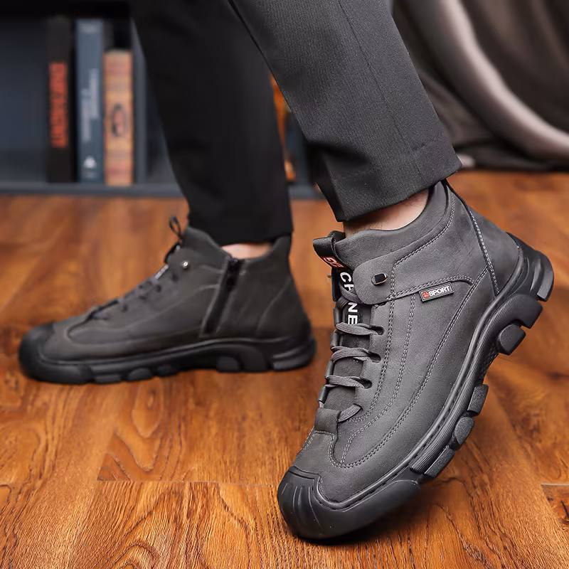 mens winter boots slip resistant anti kick all terrain traction eva sole like upper adjustable closure cushioned insole for outdoor casual everyday black boots for men slipresistant shoes sleek breathable interior Product details 10