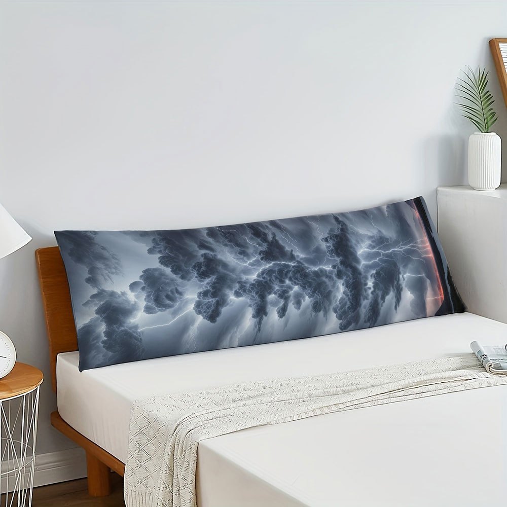 

Body Pillow 20x54 Inches, Double-sided Print, For Side, Back, Stomach Sleepers, Zip Closure, Machine Washable - Lightning (pillow Not Included), 1pc