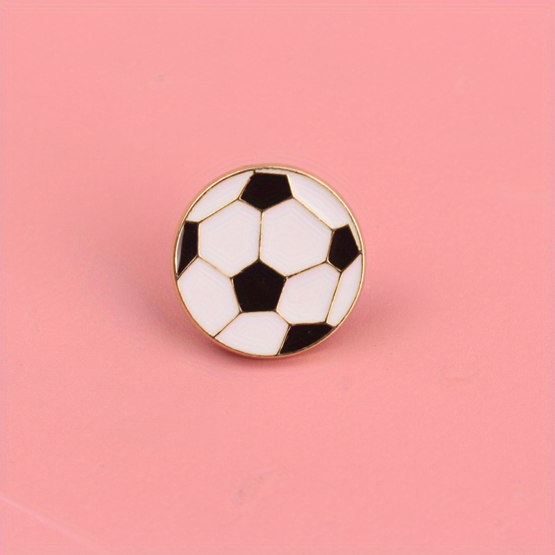 Image of Soccer Ball Enamel Pin - Round Badge With Pentagons & & Panel For Sports Jerseys, Backpacks, Hats - Collectible Accessory For Fans, Pin Gift For Soccer Lovers