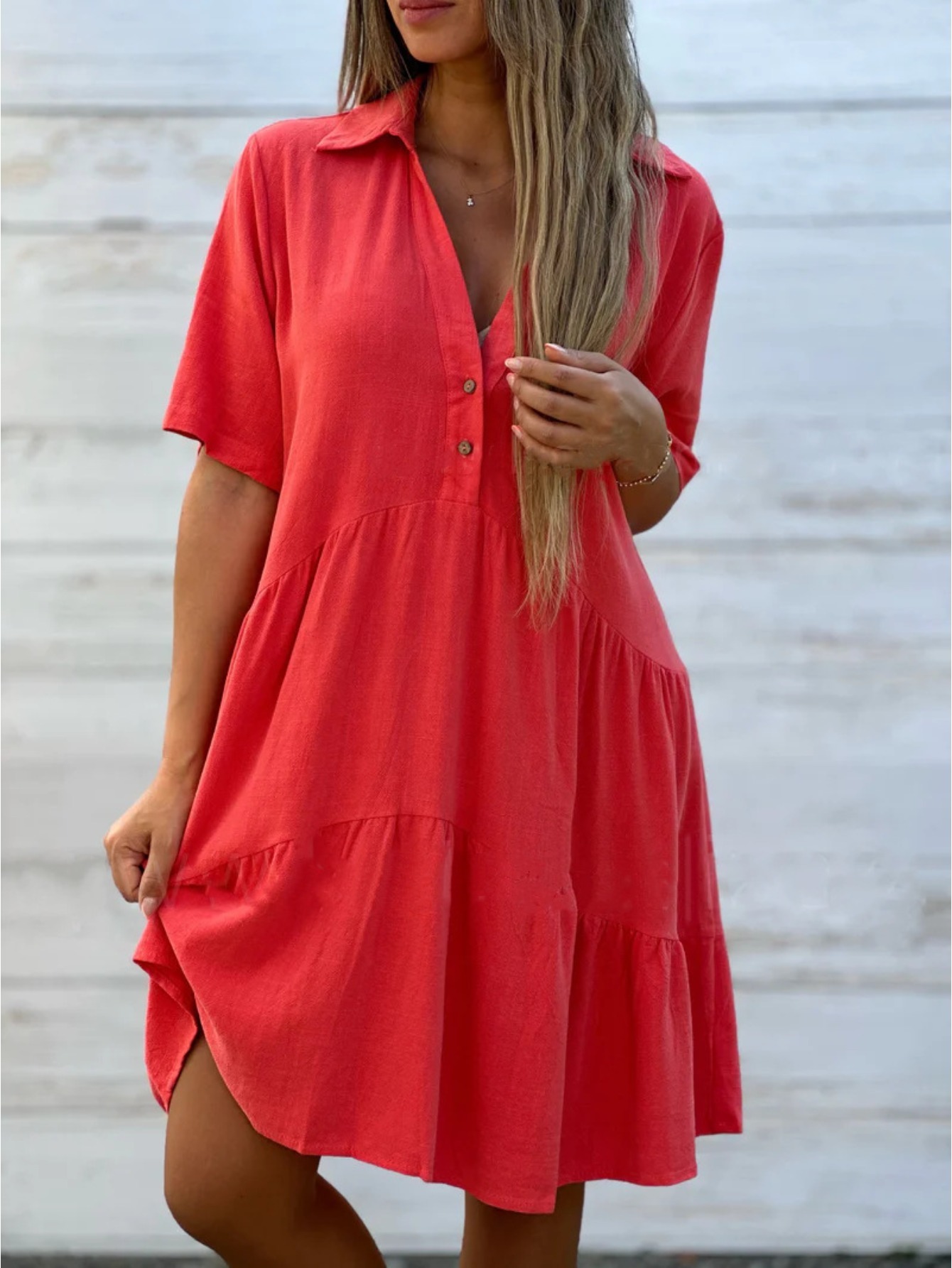 casual cotton dress sold on Temu United States