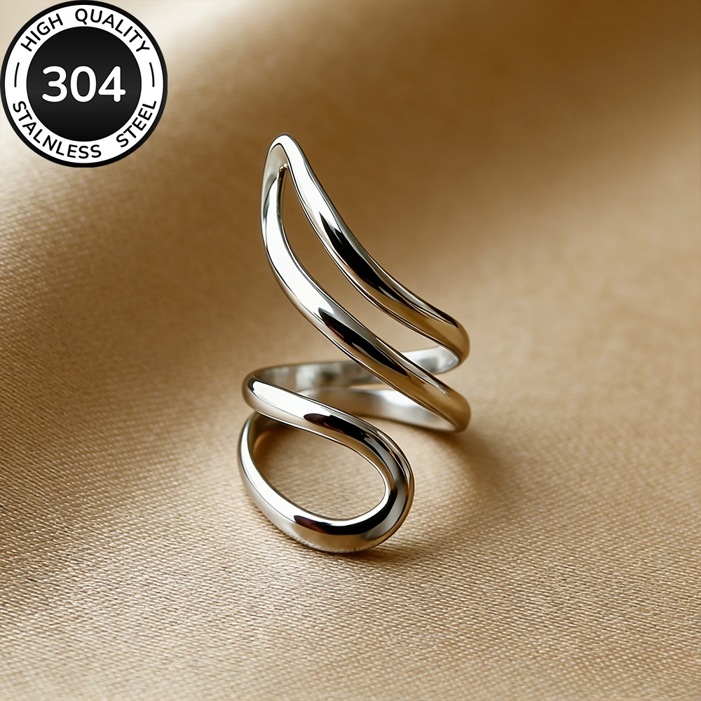 TEMU Anello da donna in acciaio inossidabile qualit�, ipoallergenico, resistente allo sbiadimento, confortevole e versatile, facile ed elegante, per