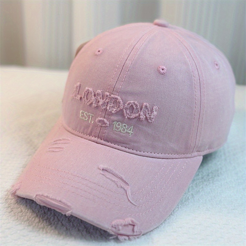 /summer Style Large Head Distressed Washed Baseball Cap For Women, American-style Internet Famous Baseball Cap For Men, Trendy Hat
