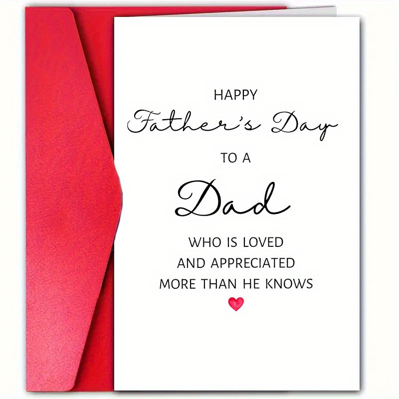TEMU Meaningful Father's Day Card With Envelope (12cm X 18cm), For The Best Dad, Grandpa, Thank You Card, Wonderful Husband, Excellent Father, Love,
