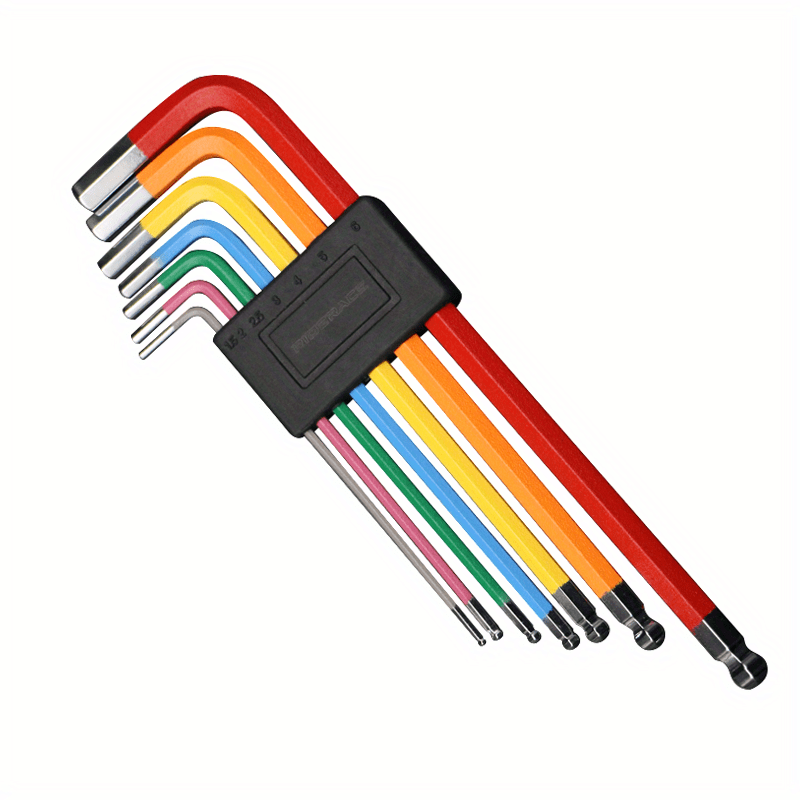 TEMU 7pcs Hex Key Wrench Set For Bicycles, Mountain Bike And Road Bike Repair Tool Kit, Colorful And Durable Hex Wrenches, For Cycling Maintenance