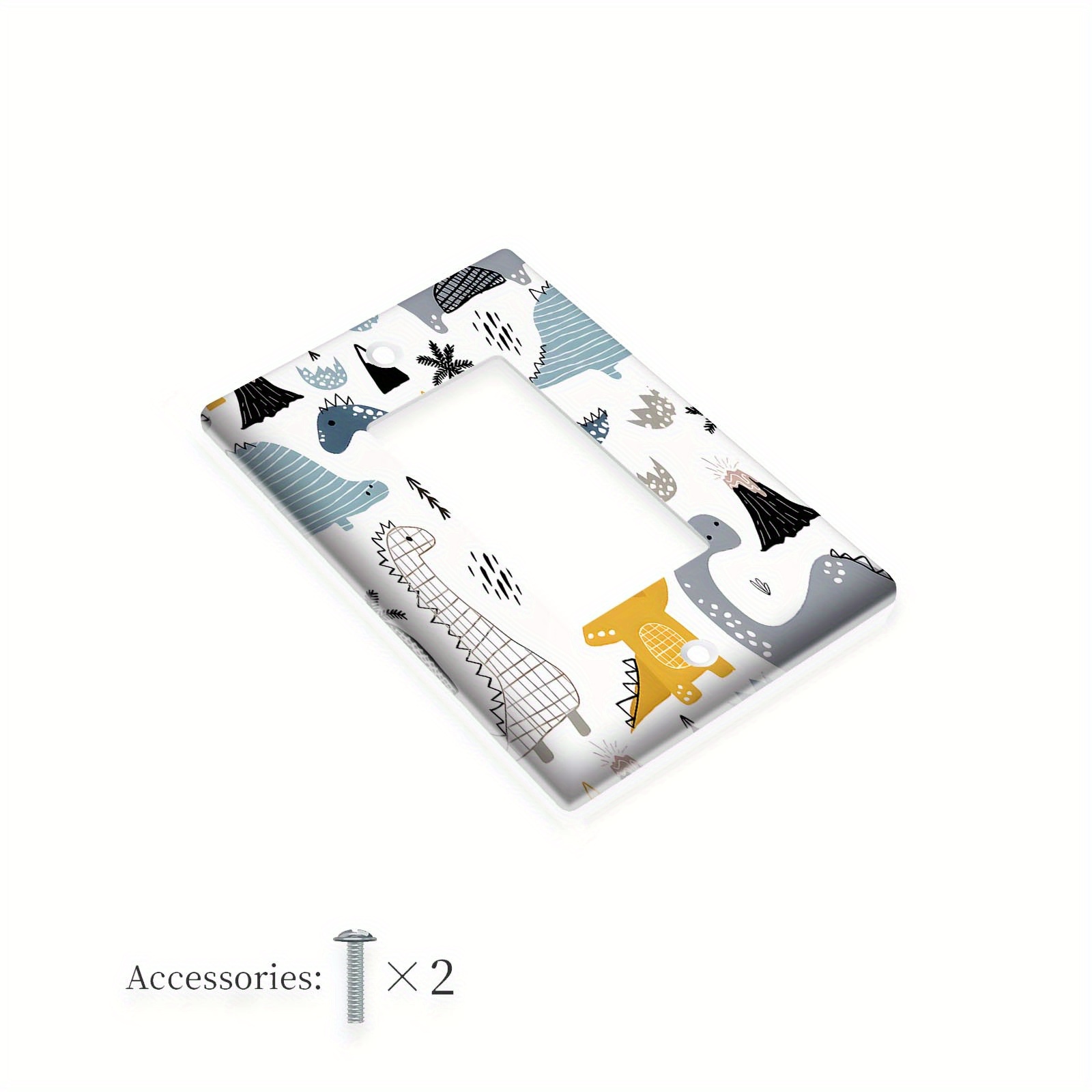 TEMU 1pc Couverture d'Interrupteur Lumière Dinosaure - Plaque Murale Décorative avec Design de Dinosaure et Palmier Amusant pour Maison, Salle de