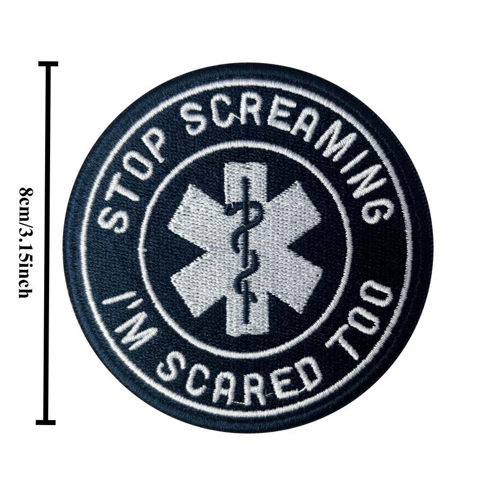 TEMU Écusson brodé Étoile Bleue de Vie, badges sarcastiques avec citations médicales, applique tactique, support à crochet pour sac IFAK, uniforme de