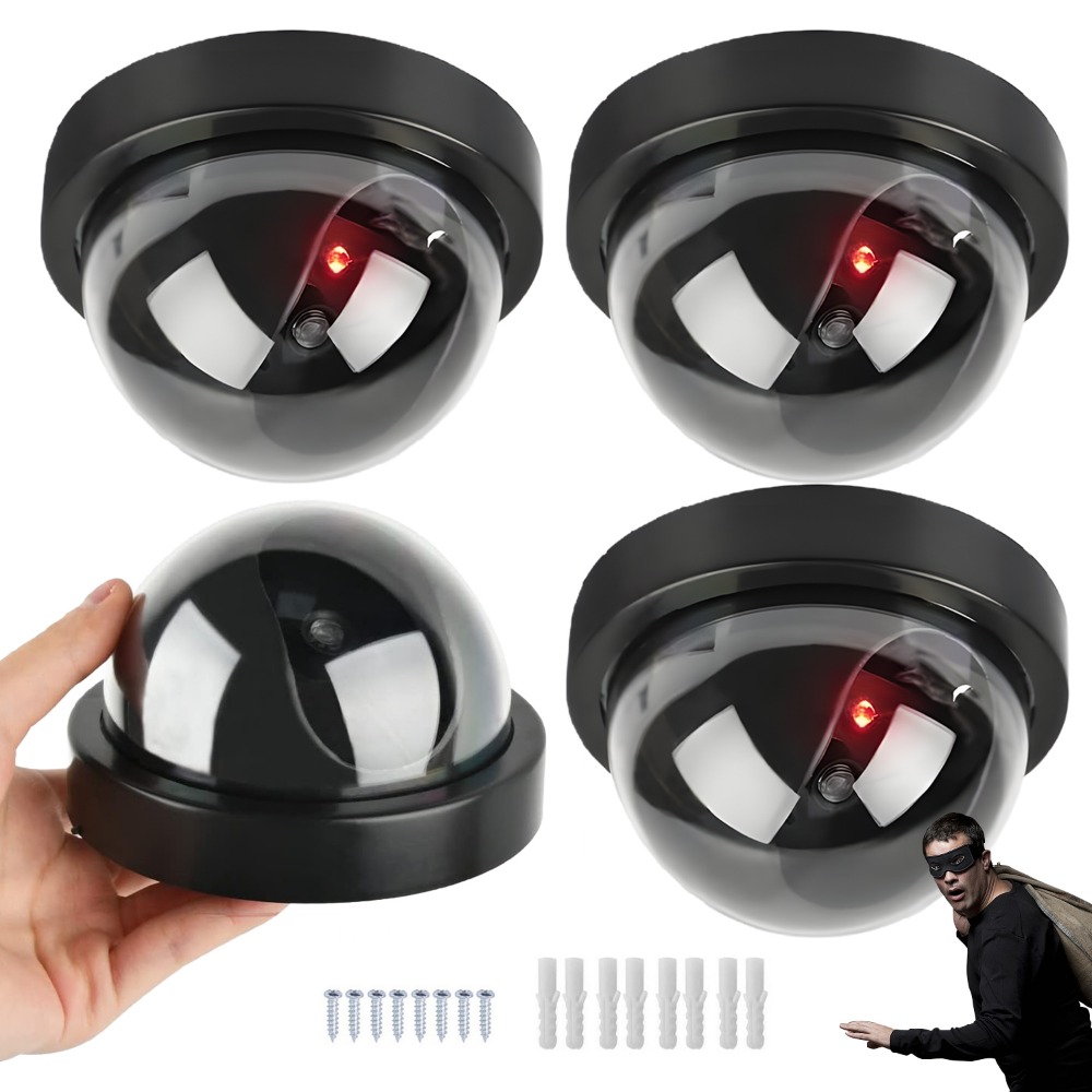 4pcs Simulated Dummy Camera Bracket, Realistic Fake Surveillance Camera For Home Garden Warehouse Security Warning