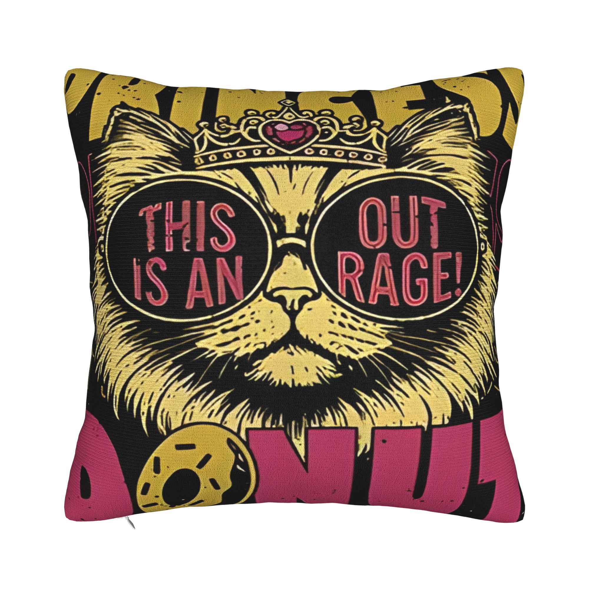 TEMU 1pc Princess Donut Crawler Double-sided Printed Vintage Decorative Cushion Covers For Living Room Bedroom Sofa Bed Decoration Soft Durable And