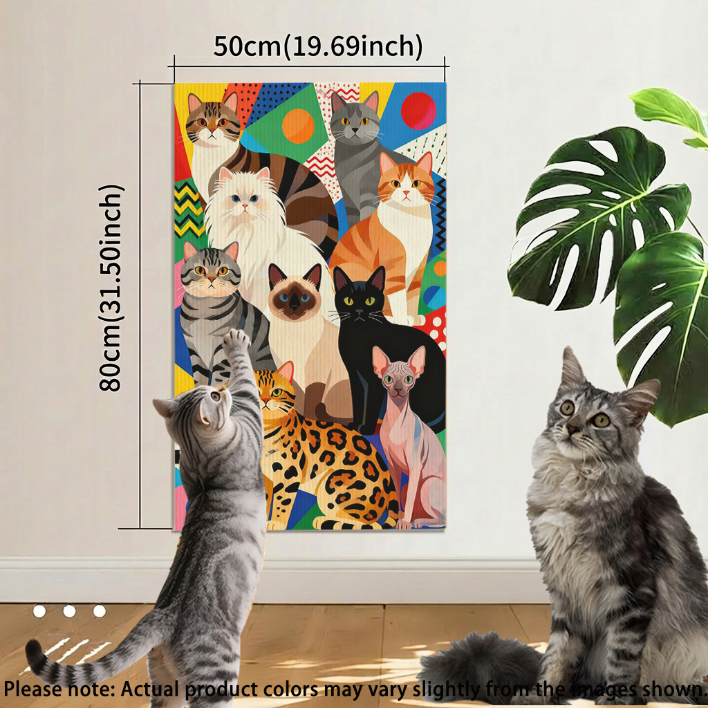 TEMU Self-adhesive Wall-mounted Scratching Pad For Cats, Suitable For Indoor Use, Designed For Climbing And Scratching On Walls Or Floors, A Perfect