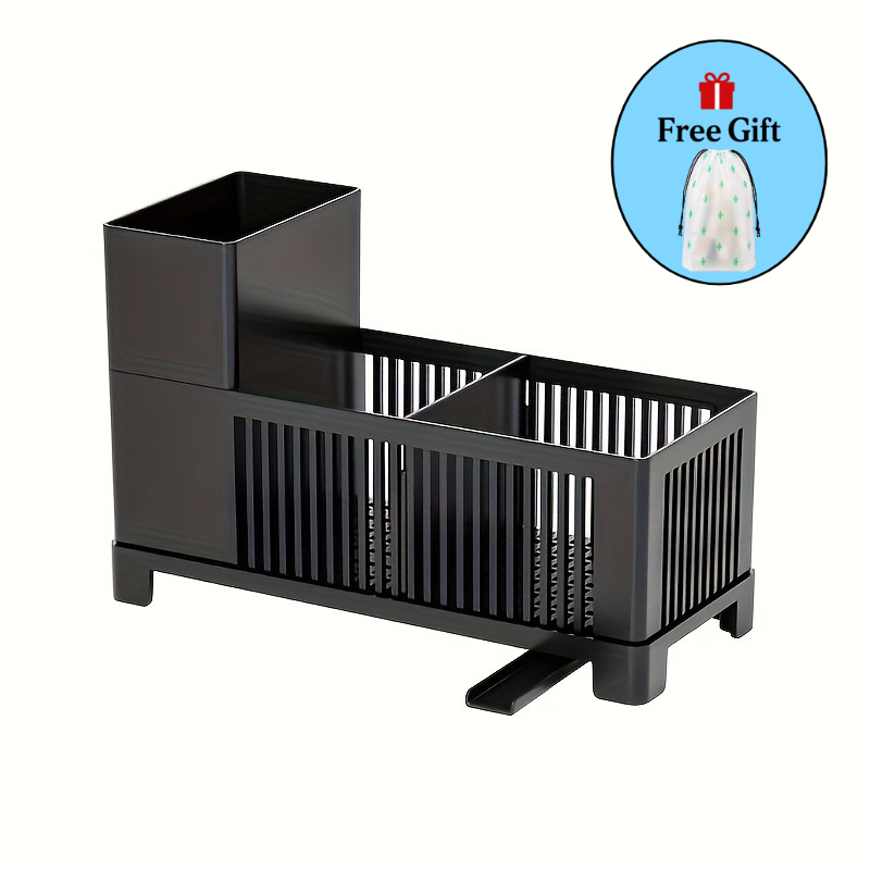 TEMU 2pcs Set: 1 Storage Box + 1 Free Cactus Storage Bag, Rust-proof Kitchen Sink Countertop Organizer, Multi-functional Sink Storage Basket And