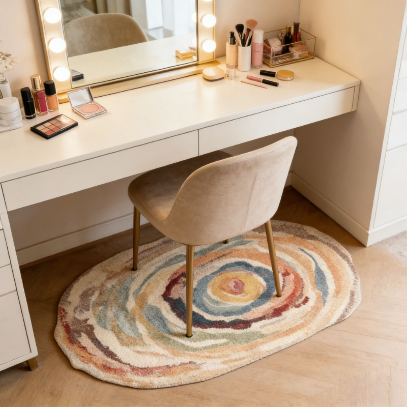 TEMU Faux Imitation Cashmere 1000g 1pc Multicolor Artistic Style Living Room Sofa Coffee Table Rug, Vintage - Style Bedroom Decorative Bedside Rug,