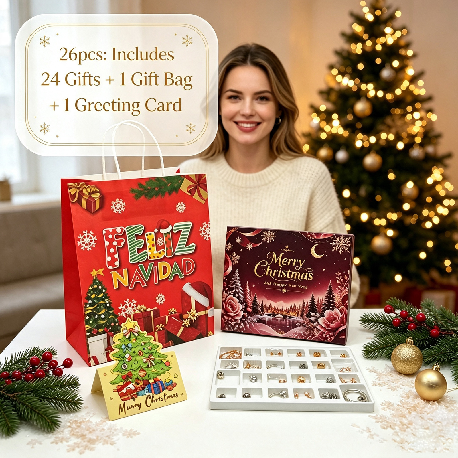 2026 Christmas Countdown Calendar Gift Set, 26pcs Gifts