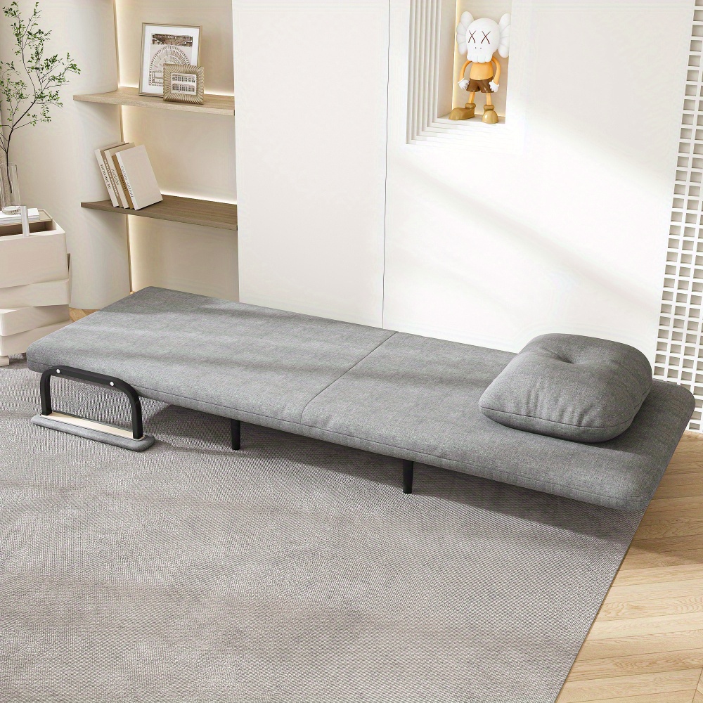 folding sofa bed 5 in 1 convertible chair 5 position adjustable backrest with pillow space saving sleeper for living room bedroom office grey Product details 1