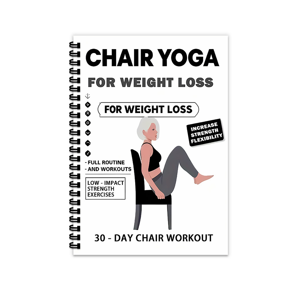 TEMU A Chair Yoga Notebook, Suitable For Home And Office Use, Featuring Gentle Chair Yoga Exercises With Simple Text And Easy-to- Workout Plans,