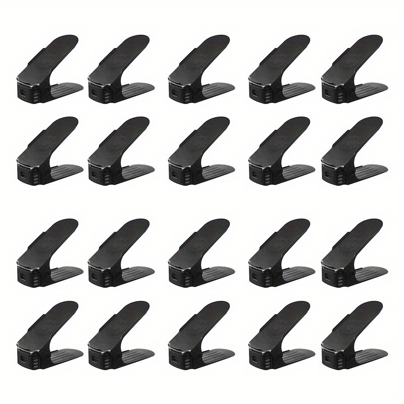 TEMU 20 Plastic Layered Racks Space Saving Double-layer Shoe Racks Adjustable Shoe Storage Artifact