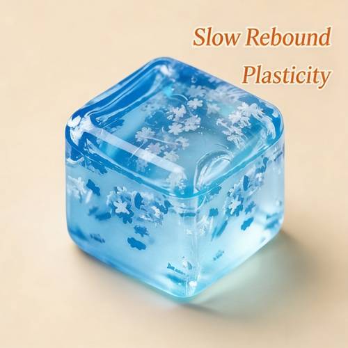 1pc colorful snowflake ice block shaped squeezing toy press the small squares taba toy soft and slow rebound classroom reward christmas day easter gift season gift gift bag filler color random color