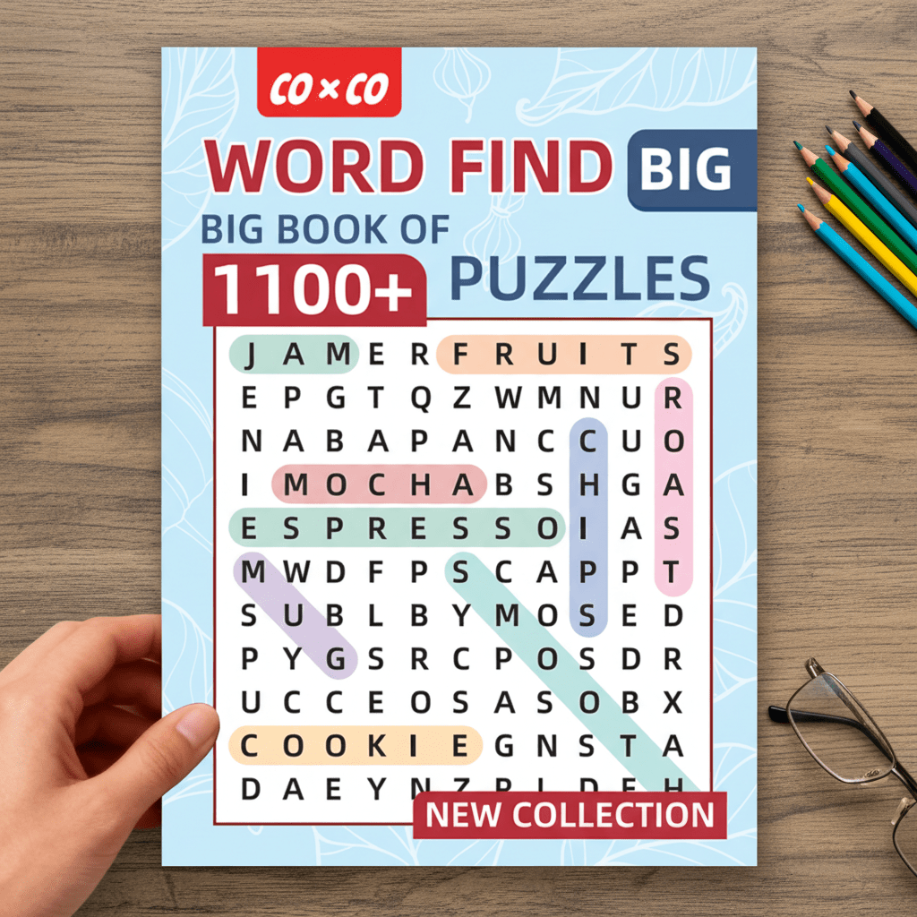 TEMU Word Find Puzzle Book, Practice Book - 1100+ Educational Puzzles, 40 Pages Of English Word Searches With , Eye-friendly Large Font, , Gift For