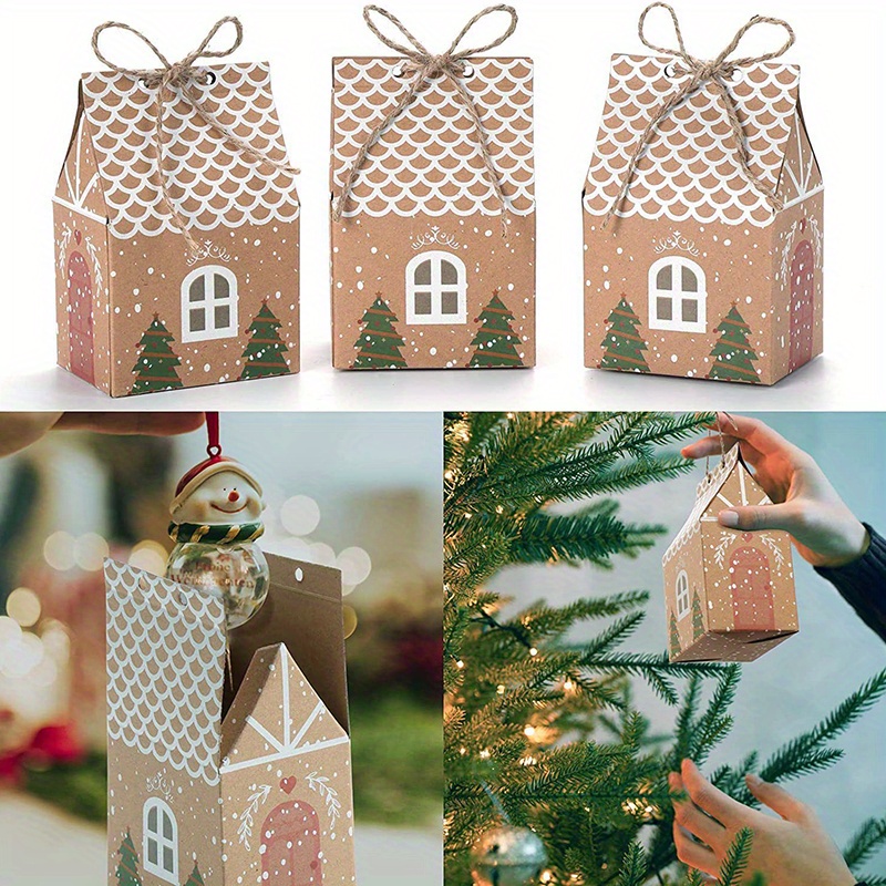 

24 boîtes à de en kraft - cadeaux décoratifs en de en pain d'épices de fête, les décorations d'arbre, de et les fêtes d'année, , convient aux 14 ans et