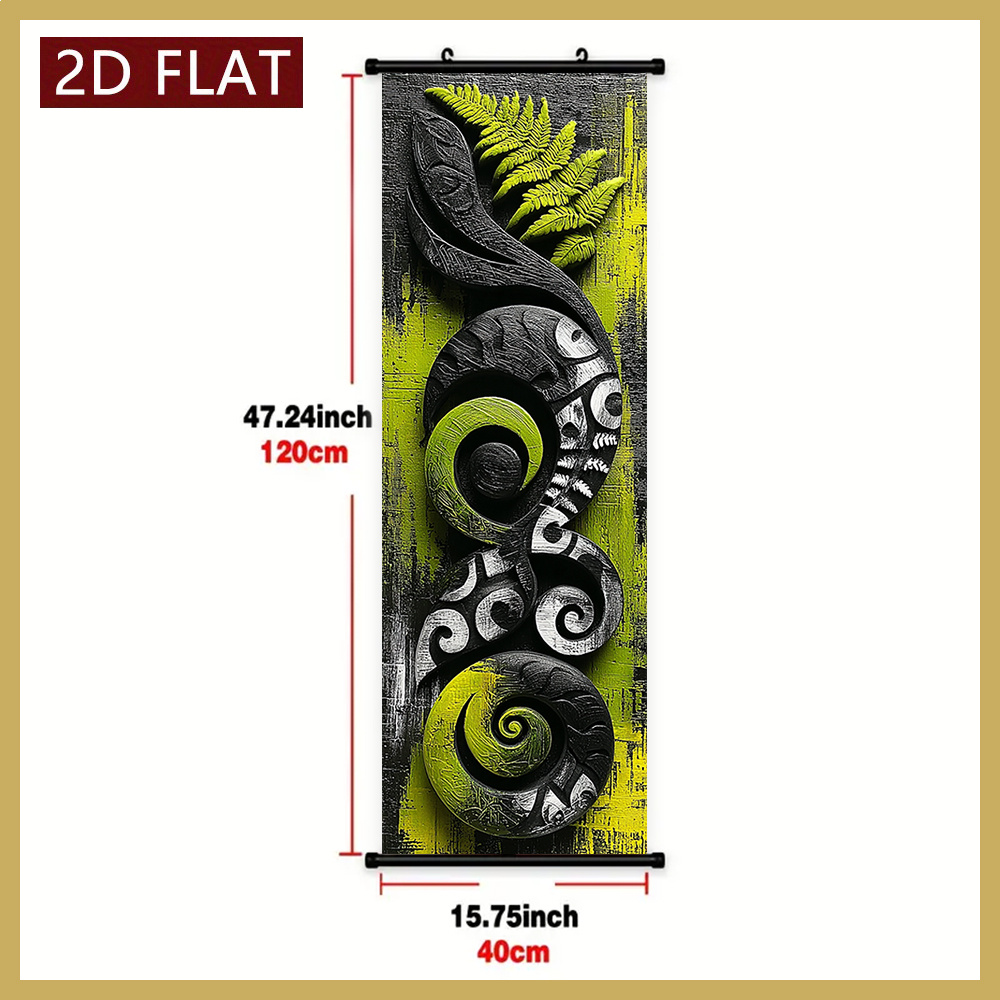 TEMU 2d Flat, 2d Flat, Hd Printed Wall Art Featuring A New Zealand Fern Maori Design, Modern Home Decor In Living Rooms, Bedrooms, Or Offices. -piece
